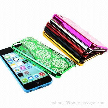 PC Case for iPhone 5C, Laser Carving Aperture Pattern Plating, Various Colors are Available